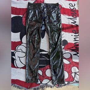 LIP SERVICE BLACK SHINY FAUX LEATHER PANTS GOTH ALTERNATIVE SIZE 34 MENS